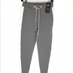 Alphalete gray white spell out drawstring joggers